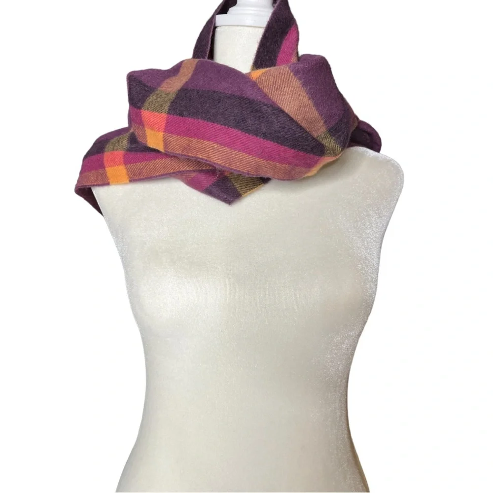 Cashmere-Feel Plaid Fringe Scarf - Cozy Blanket Wrap